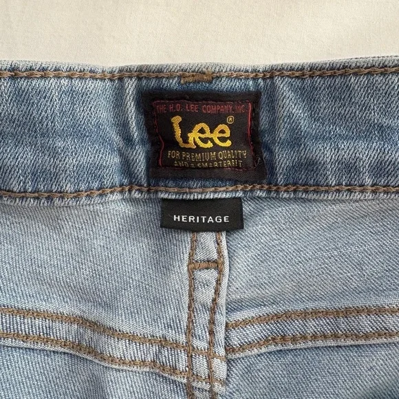 Lee Women's High Rise Exposed Button Flare Jeans Blue Size 14 Petite NWT - Picture 8 of 11